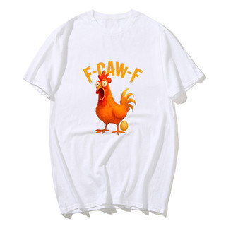 Ngộ nghĩnh F-CAW-F Gà La Hét FcawF Trứng Gà Meme Hài Hước Áo nam Nữ 100% Cotton Áo Sơ Mi Tay Ngắn Áo Size S-XXL