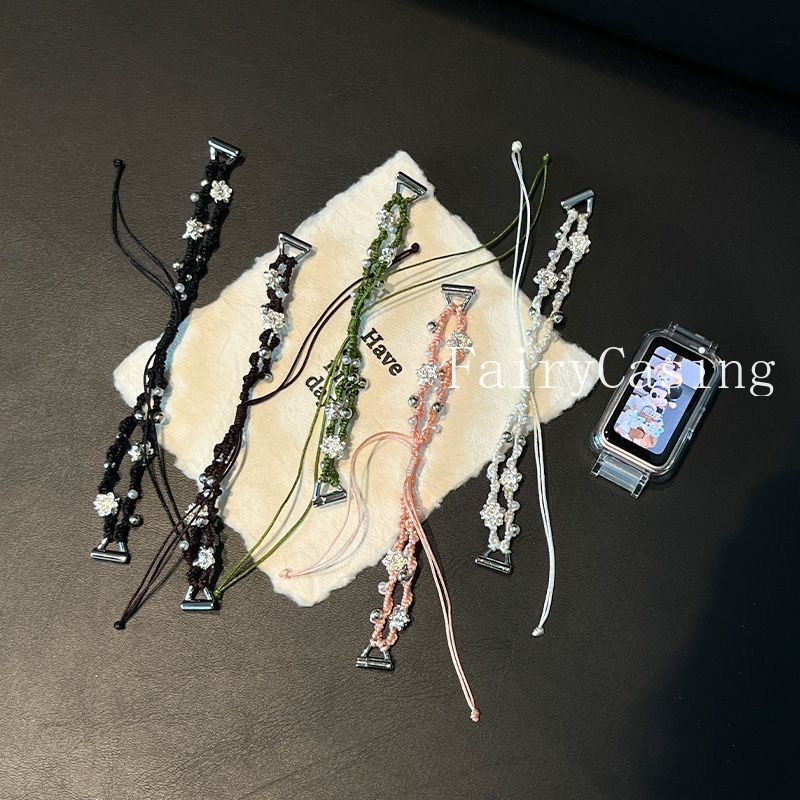 Dây dệt hoa sen Dây đeo cổ tay hạt cho Huawei Band 11 Pro 10 9 8 7 6 Dây đeo cho Huawei Fit 3 / 4 4Pro Vòng đeo tay có thể điều chỉnh
