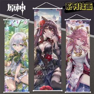 Genshin Tác Động Trò Chơi Ngoại Vi Raiden Shogun Yae Miko Treo Tranh Trang Trí Phòng Khách Cuộn