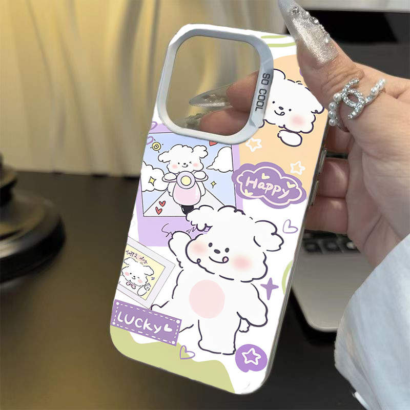 Ốp Lưng iPhone Hình Cún Con Đạp Xe Vui Nhộn - Tương Thích 16/15/14/13/12/11 Pro Max, XS Max, X