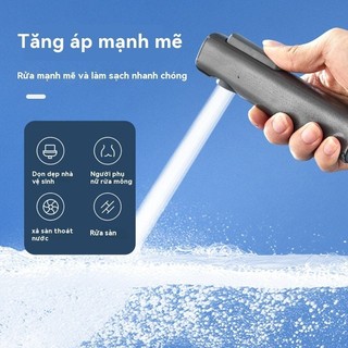 Bộ Vòi Xịt Toilet Không Khoan Lỗ, Kèm Giá Đỡ Tiện Dụng, Tăng Áp, Màu Xám, Thiết Kế Tự Dính, Điều Chỉnh Độ Cao, Kèm Ống 2