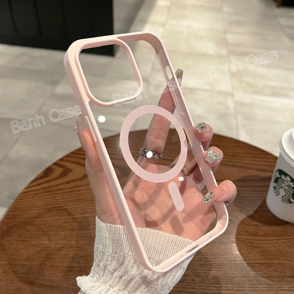 Ốp Sạc Không Dây Từ Tính Ốp lưng iPhone17 16 15 14 13 12 11 Pro Max 7 8 Plus XR XS Max Vỏ Cứng Chống Sốc Trong Suố | BigBuy360 - bigbuy360.vn