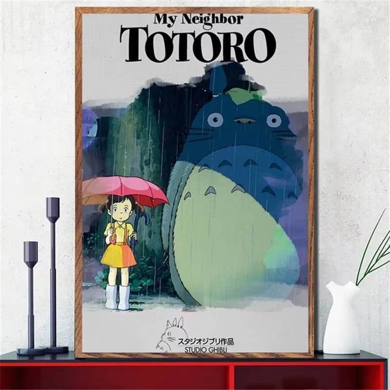 Hàng Xóm Của Tôi Totoro Ghibli Anime Nghệ Thuật Treo Tường HD Canvas In Poster Thích Hợp Cho Gia Đình Phòng Khách Trang Trí
