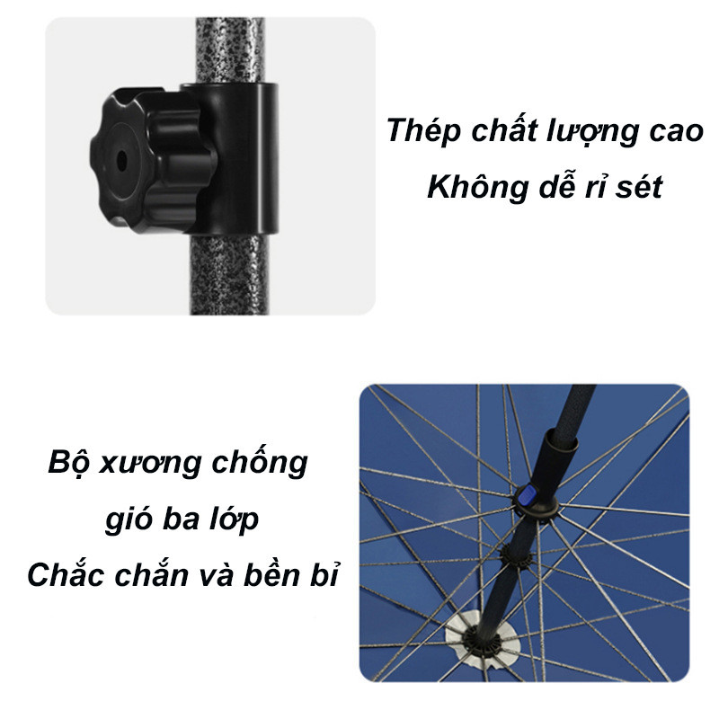 Ô chống nắng ngoài trời Ô che nắng bãi biển Lớp phủ bạc,99% tỷ lệ ngăn chặn tia cực tím