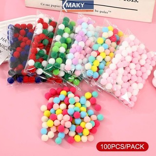 Onetimingcool 100 Cái / lốc Pompom Fluffy 10 Mm Coloful Sang Trọng Thủ Công Thủ Công DIY Trang Trí Băng Đô Tóc Chất Liệu Phụ Kiện VN