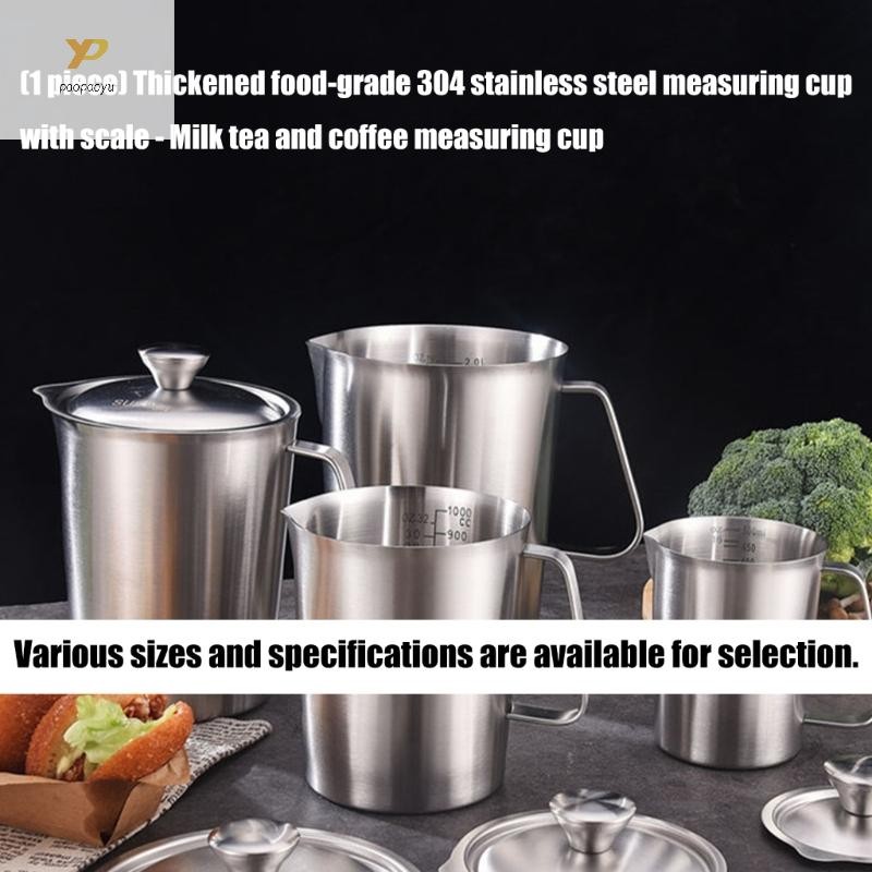 Bình đo thiết yếu PPY Cafes có nắp khóa 500ml 1000ml 1500ml 2000ml Tùy chọn Thép không gỉ Materia