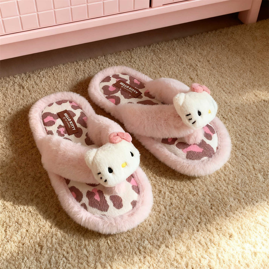 XIXITIAO Dép Cotton Đế Mềm Độc Đáo Da Báo In Mèo Con Nữ Thu Đông Nhà Mặc Ngoài Trời