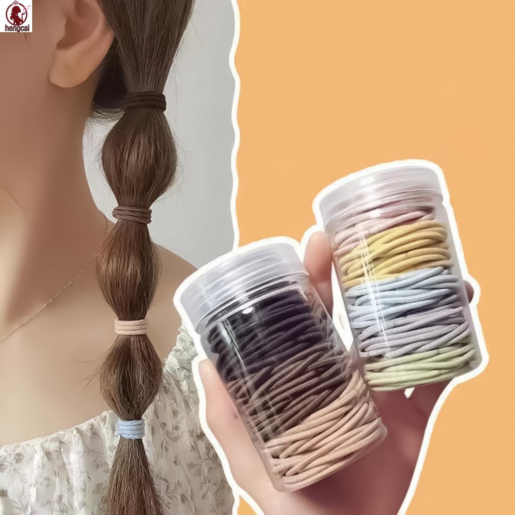 100 Dây Buộc Tóc Nữ Màu Đen Mềm Mại, Phù Hợp Với Tóc Xoăn Dày, An Toàn Cho Tóc