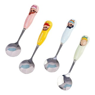 Tay Cầm Gốm Crayon Shin-Chan Hoạt Hình Hộ Gia Đình Bộ Đồ Ăn Nĩa Thìa Bộ Dễ Thương Cho Bé Đũa Bộ Thìa Giá Trị Cao UA0B