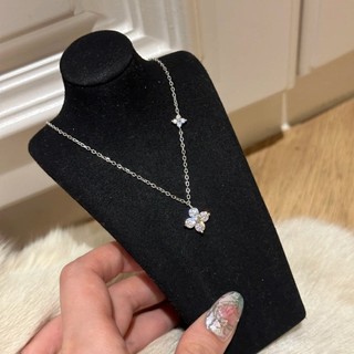 Vòng cổ hoa zircon mạ vàng 18K, không gây dị ứng
