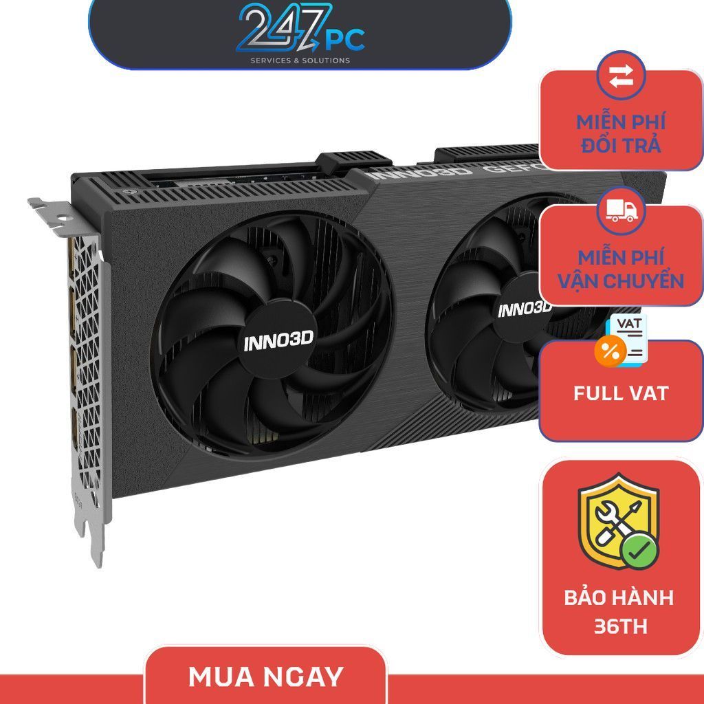 Card Màn Hình INNO3D GeForce RTX 5060 TWIN X2 8G GDDR7  - NEW - Bảo hành 36 Tháng | BigBuy360 - bigbuy360.vn