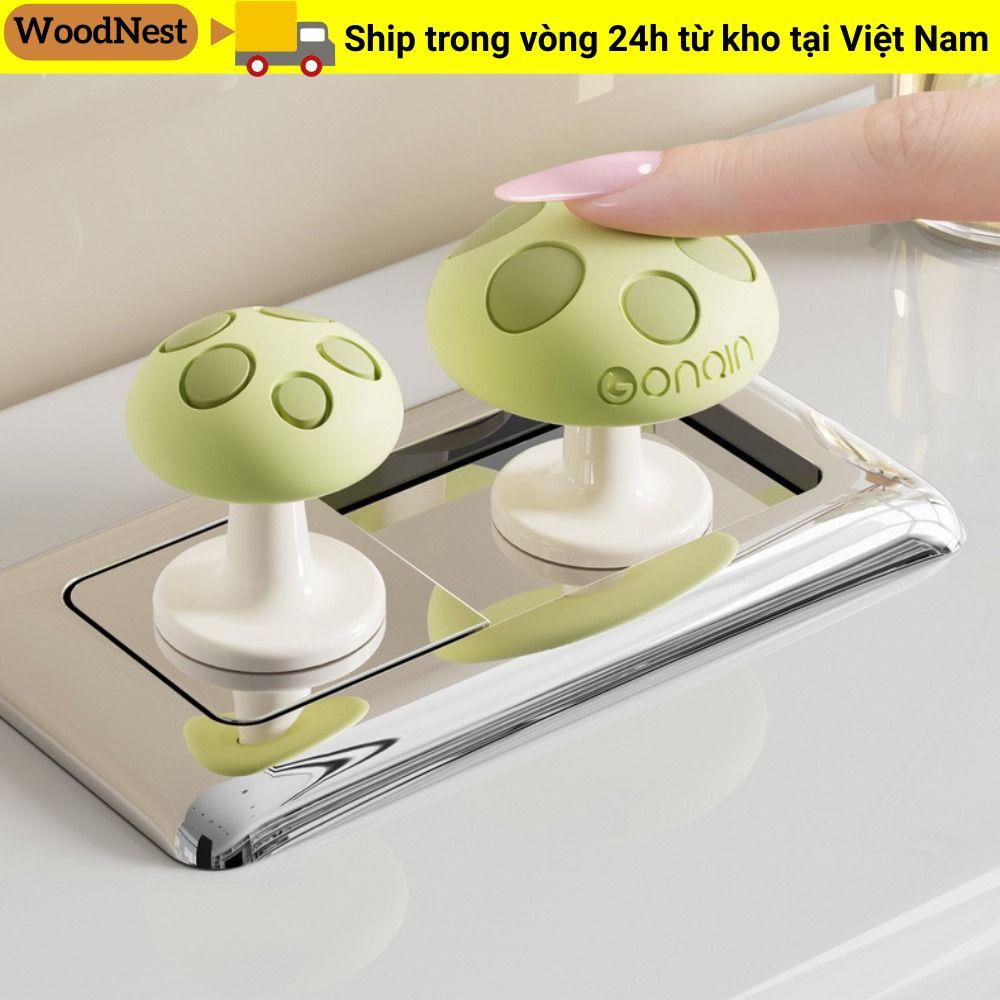 Nút ép bồn cầu WOODNEST, Nút ép bồn cầu dính hình nấm, Bảo vệ móng tay Công tắc đẩy bình nước đa chức năng sáng tạo