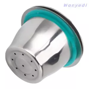 Vỏ cà phê bằng thép không gỉ WANYEDI, Thiết kế tái sử dụng bằng thép không gỉ Viên nang cà phê có thể tái sử dụng, có bàn chải thìa Chiều cao 24mm 100 Đếm hạt cà phê có thể tái sử dụng cho máy pha cà phê