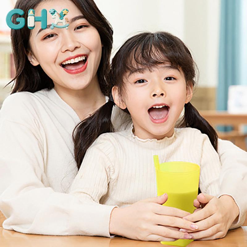 GHX Trẻ Em Sip Cốc Tích Hợp Ống Hút Sữa Màu Kẹo Sippy Cốc Cốc Uống Ống Hút Cho Trẻ Em VN