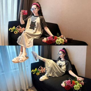 Váy Ngủ Bé Gái Form Rộng Dễ Thương - Đầm Mặc Nhà Mỏng Nhẹ Thoáng Mát Cho Bé Mùa Hè