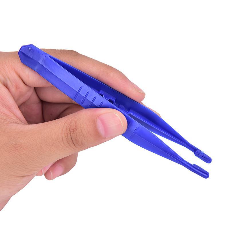 Alittlesetrtu 10 Chiếc Nhíp Sơ Cứu Y Tế Dùng Một Lần Nhíp Nhựa Nhỏ Xanh VN