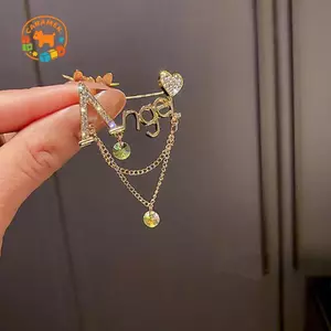 CANAMEK Kim Cương Giả Nữ Hoàng Thái Thiên Thần Tiếng Anh Chữ sel Trâm Cài Cho Nữ Phụ Kiện Thời Trang Hijab Pin Món Quà Trang Sức CSF