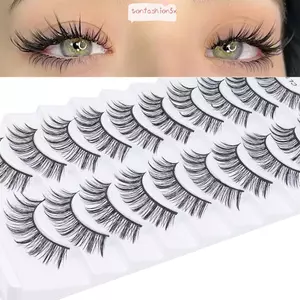 ITRUMPET 10 Đôi Lông Mi Giả, Lông Mi Giả Thủ Công Không Tàn Ác, Làm Đẹp Natrual Dài Full Dải Dụng Cụ Trang Điểm Mắt Nối Dài Lông Mi Mắt