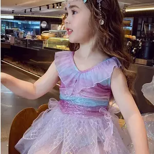 Bé gái (80-120) Đồ bơi nàng tiên cá siêu thời trang dễ thương bên bờ biển mùa hè