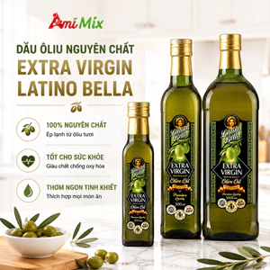 Dầu Ôliu Nguyên Chất Extra Virgin Latino Bella Tốt Cho Sức Khỏe Hương Vị Tự Nhiên Cao Cấp