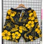 Quần short đi biển thời trang unisex in họa tiết dâm bụt 3D, quần short kỳ nghỉ dáng rộng nhanh khô