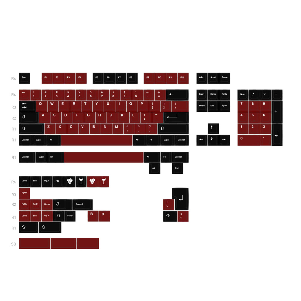 GMK Burgundy Clone Keycaps Chất liệu PBT Cherry Profile 1.7mm Nhuộm dày phụ Bàn phím cơ Keycaps | BigBuy360 - bigbuy360.vn