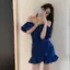 Thiết kế lệch vai phong cách nhẹ nhàng kiểu Pháp Cảm giác tính khí Nữ thần Fan Yujie Váy hông đuôi cá mùa hè