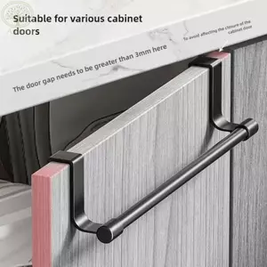 Giá treo khăn trên tủ AMLU, Giá treo khăn Rag Hanger Thanh treo khăn, Dụng cụ sắp xếp lưu trữ khăn không đục lỗ đa năng