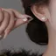 Bạc Dễ Thương Mèo Mèo Bông Tai Kitty Bông Tai Sang Trọng Bông Tai Xuyên Bông Tai Cao Cấp Học Sinh Trẻ Em Bông Tai 6.16