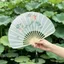 Quạt hình vỏ QEARY, có tua rua Quạt gấp phong cách mới, Chụp ảnh quạt xoay tay cầm tay cổ điển truyền thống