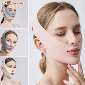 FAVORITEGOODS Mặt Điêu Khắc Giấc Ngủ, Dây Đeo Giảm Béo Co Giãn Nâng Thắt Lưng, Di Động Thoáng Khí Chăm Sóc Da Có Thể Điều Chỉnh V Line Định Hình Người Phụ Nữ