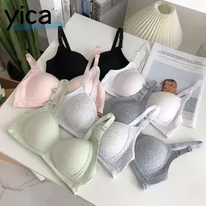 Áo ngực mỏng YICA, Áo ngực Cotton liền mạch màu trơn, không có vòng thép thoải mái khi mặc áo Vest thể thao thoáng khí