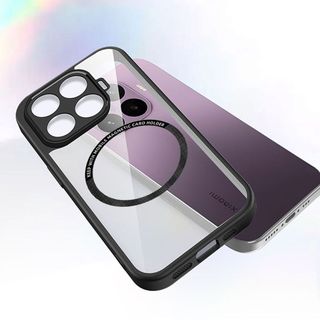 Vỏ Điện Thoại Trong Suốt Từ Tính Thích Hợp Cho Xiaomi Mi 17T 15T 14T 13T Pro Ốp Lưng Acrylic Khung Đen Cứng Silicon Ốp Lưng Chống Va Đập Mờ Ốp Lưng SRK-13