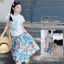 Váy hoa bé gái mùa hè Phong cách mới Váy thường ngày màu thời trang trẻ em