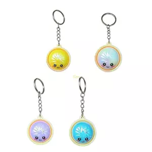Flgo Vòng Bun Mặt Dây Chuyền Móc Khóa Cho Túi Xách Và Chìa Khóa Dễ Thương PVC Hoạt Hình Quyến Rũ Với Vòng Kim Loại Và Dây Xích Ngắn Phụ Kiện