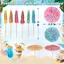 PWSSEND 100 Chiếc Cocktail Picks, Gậy Gỗ Ô Giấy Áo Ô Dù Chọn, Tre Chất Lượng Cao Nhiều Màu Sắc Phong Cách Tiệc Tre Tăm Trang Trí Bánh