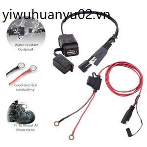 Đầu nối chuyển đổi sạc xe máy ô tô SAE Cổng đơn USB có nắp chống nước Bộ sạc điện thoại di động trên ô tô