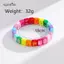 AqToCna Đầy Màu Sắc Pha Lê Men Lắc Tay Vòng Tay Nữ Handmade Cầu Vồng Đính Hạt Trang Sức Co Giãn Hình Học Bé Gái Quà Tặng Phụ Kiện AqToCna