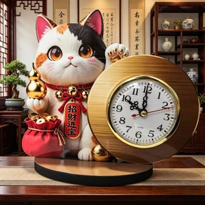 Sáng Tạo Mèo May Mắn Để Bàn Đồng Hồ Đồ Trang Trí May Mắn Con Lắc Để Bàn Phòng Khách Lối Vào Tủ Tivi Trang Trí De