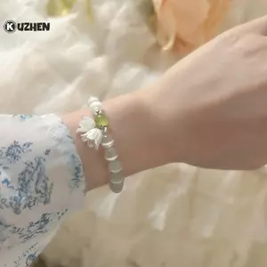 KUZHEN Opal Ánh Trăng Pha Lê Vòng Tay Ánh Sáng Sang Trọng Co Giãn Lily Valley Hoa Vòng Tay Cho Bé Gái Nữ Trang Sức Phụ Kiện HOT