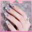MYPANDA 24 Chiếc Bạc Trắng Giả Móng Tay Acrylic UV Gel Full Pháp Giả Nghệ Thuật Mẹo Dụng Cụ.