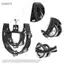 Guansfs Bán Nguyệt Hi Hat Tambourine với Giá Gắn Đôi Hàng Jingles Chuông Tay Bộ Gõ cho Bộ Trống và Biểu Diễn Trực Tiếp