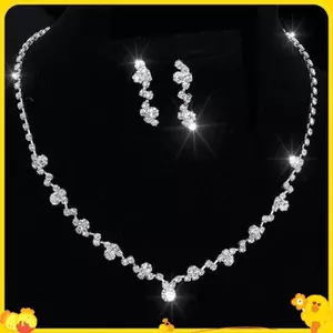 Bạc Phù Dâu Pha Lê Nelace Bộ Bông Tai Cưới Cô Dâu Trang Sức Trang Sức