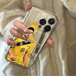 Ốp lưng trong suốt James Rodriguez đội tuyển Colombia số 10 vẽ tay Bảo Vệ Camera Cấp iPhone 17/16/15/14/13/12/11/X Max