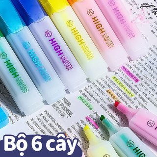 Bút Đánh Dấu 6 Màu Dạ Quang Mềm Mịn DIY Đa Ứng Dụng cho học sinh ghi chú dụng cụ học tập hot