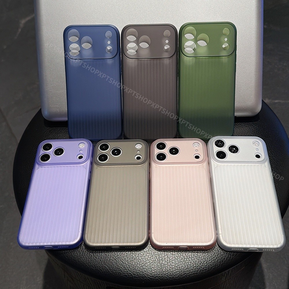 Ốp Điện Thoại Mềm Mờ Sọc Dọc Cho iPhone 17 Pro Max 16 Plus 15 14 13 12 11 Vỏ Bảo Vệ Chống Sốc