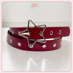 JRP Pentagram Mắt Đinh Tán Đai Goth Phong Cách Đôi Pin Bule Nam / Nữ Thời Trang Phong Cách Punk Pu Da Dây Thắt Lưng Cho Quần Jean Y2KBelt JRP