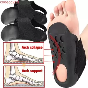 Tay áo hỗ trợ vòm CODECOVED, Đế chỉnh hình đàn hồi mềm mại, Hỗ trợ thoải mái Tất vòm bằng vải đen Miếng đệm Gel Hỗ trợ vòm chèn Hỗ trợ bàn chân phẳng