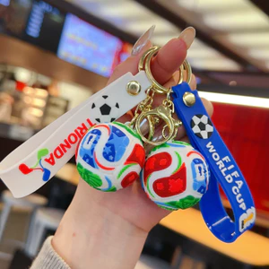 Sáng Tạo World Cup Bóng Đá Móc Khóa Hoạt Hình Ô Tô Búp Bê Chìa Khóa Nữ Đa Năng Học Túi Mặt Dây Chuyền Quà Tặng 6.25 7QT1
