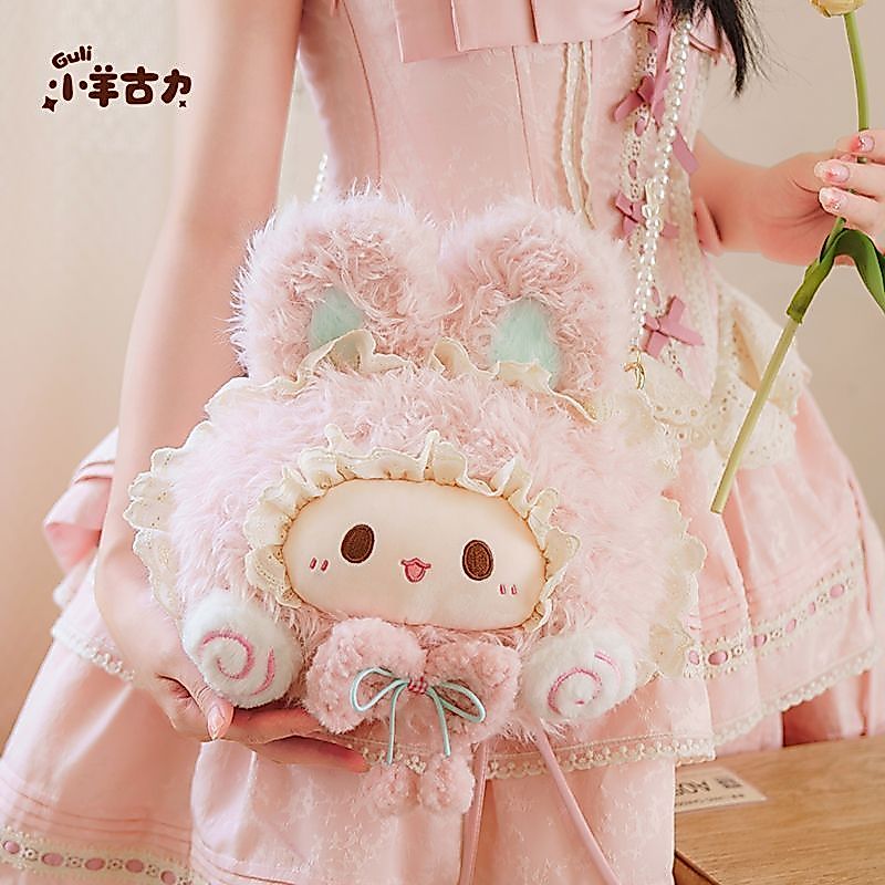 Ba lô búp bê sang trọng hình thỏ dễ thương - Túi đeo chéo mặt lớn Lolita cho mùa hè